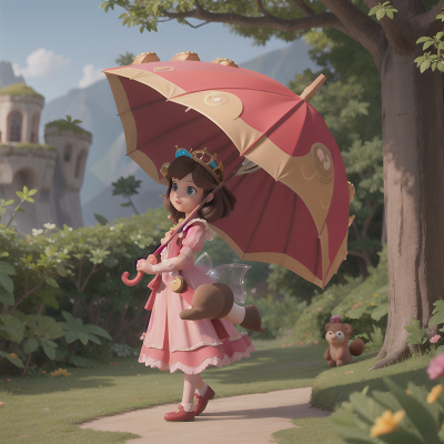 Image For Post Anime, umbrella, fairy, bear, queen, treasure, HD, 4K, AI Generated Art