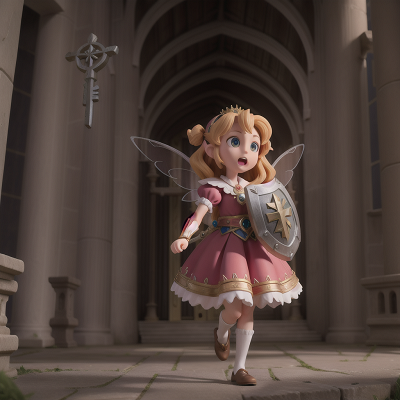 Image For Post Anime, fairy, cathedral, ghost, key, shield, HD, 4K, AI Generated Art