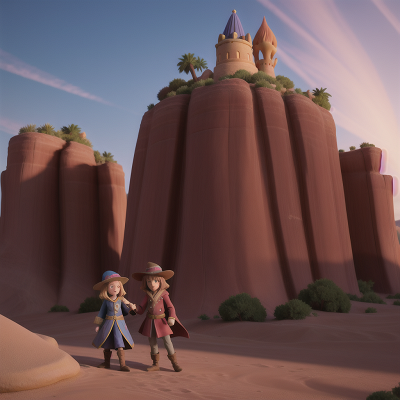 Image For Post Anime, wizard's hat, suspicion, romance, desert oasis, fighting, HD, 4K, AI Generated Art