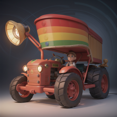 Image For Post Anime, tractor, lamp, turtle, rainbow, camera, HD, 4K, AI Generated Art