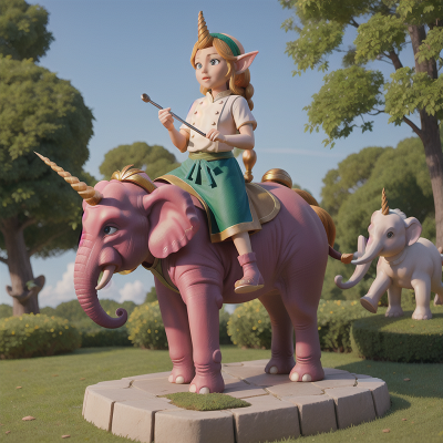 Image For Post Anime, statue, chef, elephant, unicorn, elf, HD, 4K, AI Generated Art
