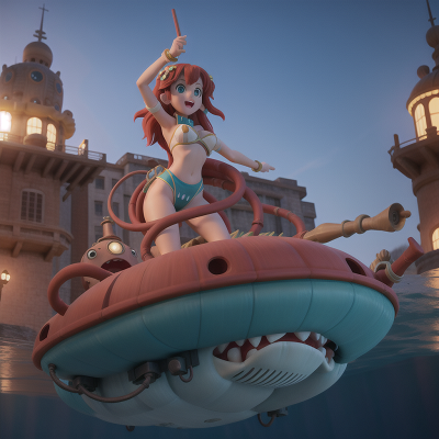 Image For Post Anime, centaur, underwater city, hovercraft, dancing, boat, HD, 4K, AI Generated Art