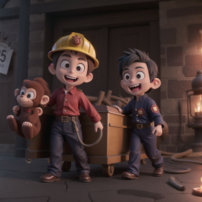 Image For Post Anime, firefighter, suspicion, vampire's coffin, monkey, king, HD, 4K, AI Generated Art