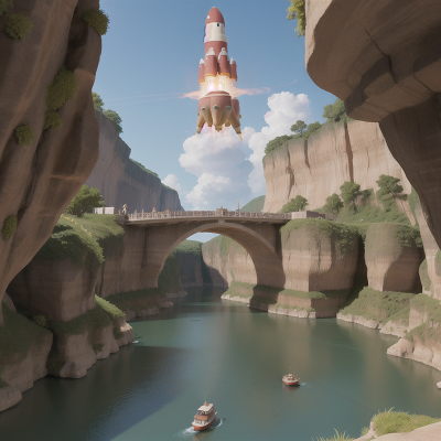 Image For Post Anime, king, river, cave, queen, rocket, HD, 4K, AI Generated Art