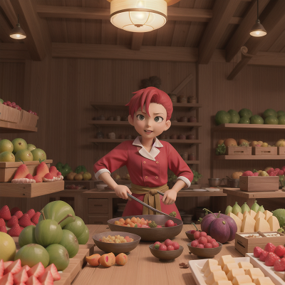 Image For Post Anime, chef, dragon, fruit market, drought, detective, HD, 4K, AI Generated Art