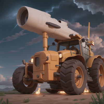 Image For Post Anime, spaceship, tractor, sabertooth tiger, telescope, storm, HD, 4K, AI Generated Art