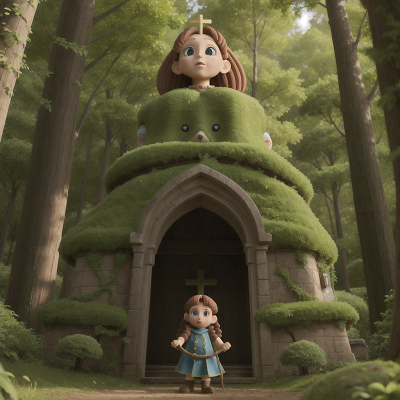 Image For Post Anime, cathedral, hail, forest, sphinx, dwarf, HD, 4K, AI Generated Art