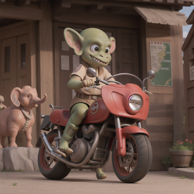 Image For Post Anime, bicycle, goblin, elephant, motorcycle, map, HD, 4K, AI Generated Art