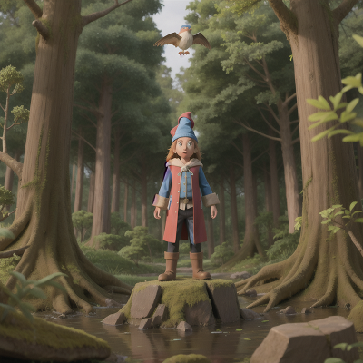 Image For Post Anime, wizard, scientist, forest, earthquake, bird, HD, 4K, AI Generated Art