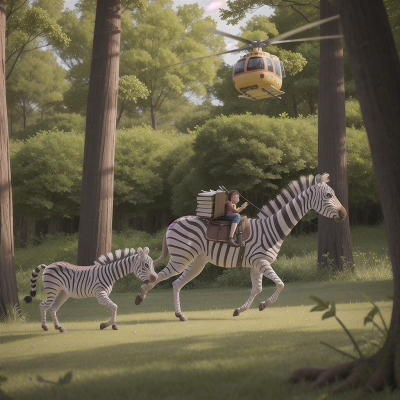 Image For Post Anime, zebra, book, forest, helicopter, circus, HD, 4K, AI Generated Art