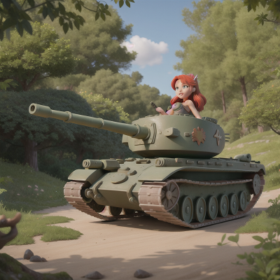 Image For Post Anime, tank, mermaid, wind, forest, castle, HD, 4K, AI Generated Art