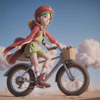 Image For Post Anime, carnival, bicycle, invisibility cloak, sword, sandstorm, HD, 4K, AI Generated Art