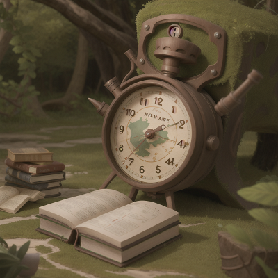 Image For Post Anime, time machine, map, swamp, desert, book, HD, 4K, AI Generated Art