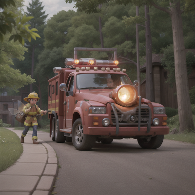 Image For Post Anime, fairy dust, mechanic, firefighter, car, cathedral, HD, 4K, AI Generated Art