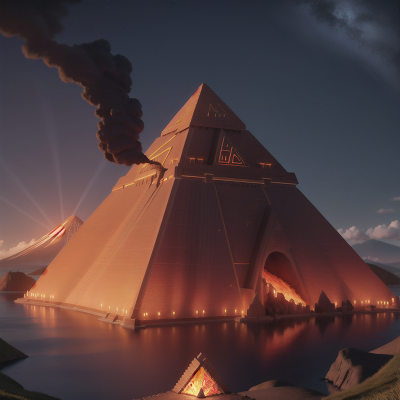 Image For Post Anime, pyramid, wizard, teacher, volcano, swamp, HD, 4K, AI Generated Art