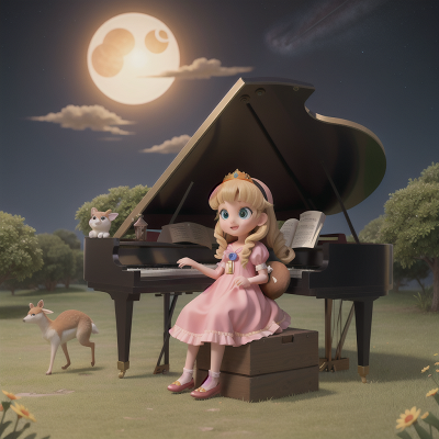 Image For Post Anime, princess, kangaroo, solar eclipse, cowboys, piano, HD, 4K, AI Generated Art
