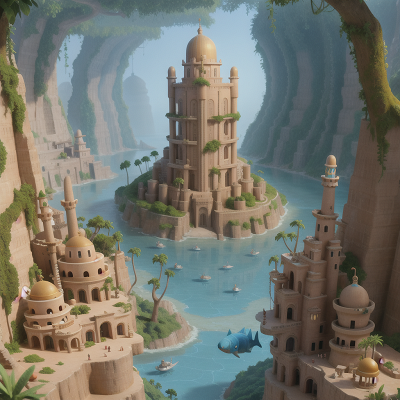 Image For Post Anime, city, underwater city, pharaoh, forest, jungle, HD, 4K, AI Generated Art