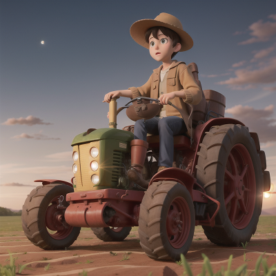 Image For Post Anime, tractor, drought, invisibility cloak, solar eclipse, wizard, HD, 4K, AI Generated Art