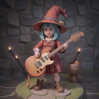 Image For Post Anime, electric guitar, dwarf, witch's cauldron, hail, drought, HD, 4K, AI Generated Art