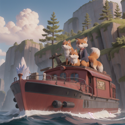 Image For Post Anime, train, boat, book, crystal, fox, HD, 4K, AI Generated Art