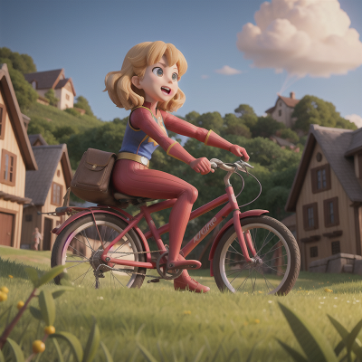 Image For Post Anime, village, bicycle, knights, hail, superhero, HD, 4K, AI Generated Art