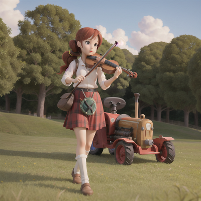 Image For Post Anime, artificial intelligence, bagpipes, flute, violin, tractor, HD, 4K, AI Generated Art