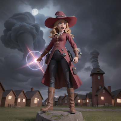 Image For Post Anime, witch, energy shield, tornado, police officer, werewolf, HD, 4K, AI Generated Art