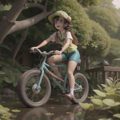 Image For Post Anime, bicycle, turtle, swamp, detective, scientist, HD, 4K, AI Generated Art