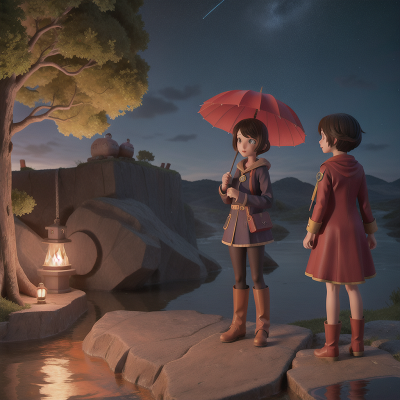 Image For Post Anime, drought, submarine, meteor shower, cursed amulet, umbrella, HD, 4K, AI Generated Art