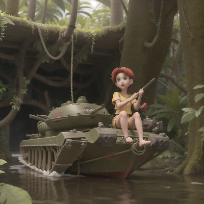 Image For Post Anime, jungle, key, angel, boat, tank, HD, 4K, AI Generated Art
