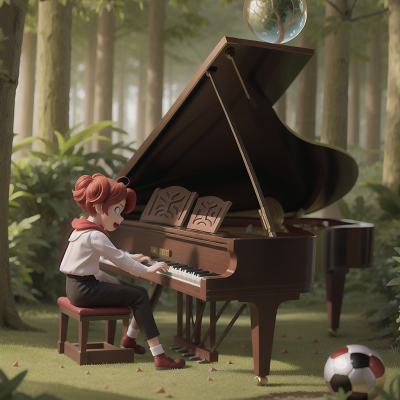Image For Post Anime, forest, crystal ball, anger, piano, celebrating, HD, 4K, AI Generated Art