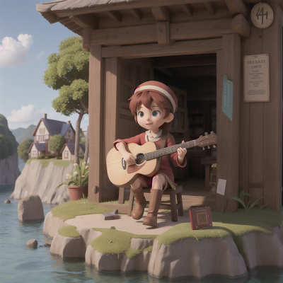 Image For Post Anime, musician, island, museum, book, village, HD, 4K, AI Generated Art