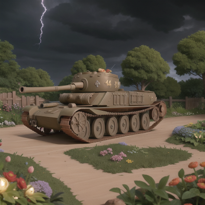 Image For Post Anime, tank, storm, tiger, garden, treasure, HD, 4K, AI Generated Art
