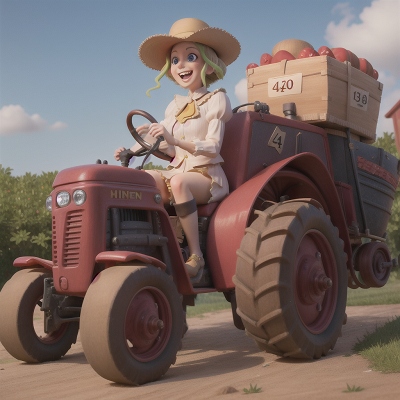 Image For Post Anime, queen, drought, tractor, haunted mansion, laughter, HD, 4K, AI Generated Art