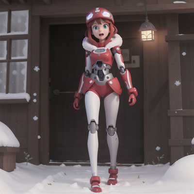 Image For Post Anime, snow, robot, cyborg, hat, surprise, HD, 4K, AI Generated Art