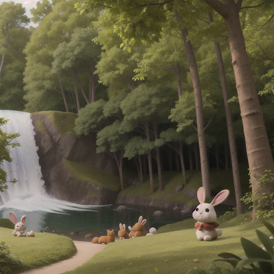 Image For Post Anime, forest, bakery, rabbit, enchanted forest, tsunami, HD, 4K, AI Generated Art