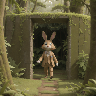 Image For Post Anime, detective, forest, maze, jungle, rabbit, HD, 4K, AI Generated Art