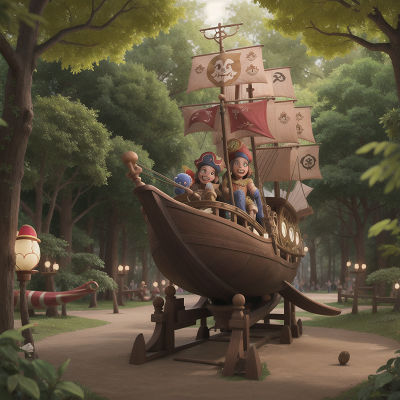Image For Post Anime, enchanted forest, circus, sphinx, laughter, pirate ship, HD, 4K, AI Generated Art