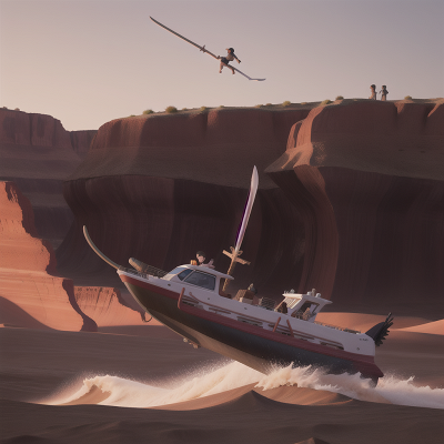 Image For Post Anime, desert, boat, sword, ninja, whale, HD, 4K, AI Generated Art