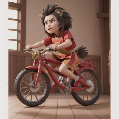 Image For Post Anime, bicycle, samurai, lion, chef, harp, HD, 4K, AI Generated Art