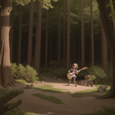 Image For Post Anime, desert, electric guitar, forest, park, cursed amulet, HD, 4K, AI Generated Art
