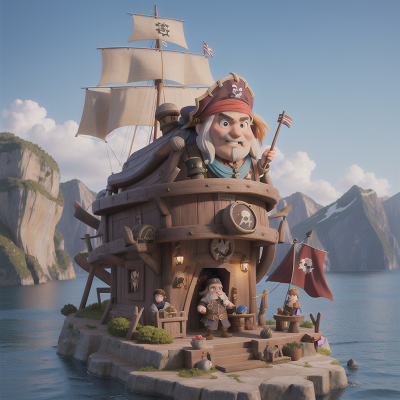 Image For Post Anime, dwarf, mountains, pirate, seafood restaurant, failure, HD, 4K, AI Generated Art