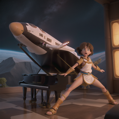 Image For Post Anime, suspicion, piano, space shuttle, tribal warriors, anger, HD, 4K, AI Generated Art