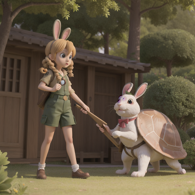 Image For Post Anime, rabbit, confusion, zookeeper, turtle, ancient scroll, HD, 4K, AI Generated Art