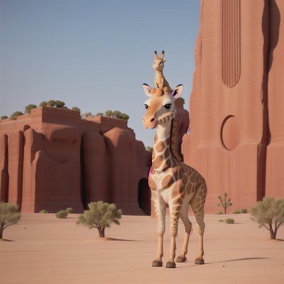 Image For Post Anime, giraffe, desert, museum, rabbit, unicorn, HD, 4K, AI Generated Art