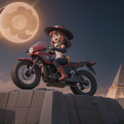 Image For Post Anime, motorcycle, helicopter, pyramid, solar eclipse, wizard's hat, HD, 4K, AI Generated Art