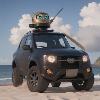 Image For Post Anime, sword, beach, robot, car, ghost, HD, 4K, AI Generated Art
