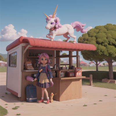 Image For Post Anime, unicorn, cyborg, suspicion, hot dog stand, drought, HD, 4K, AI Generated Art