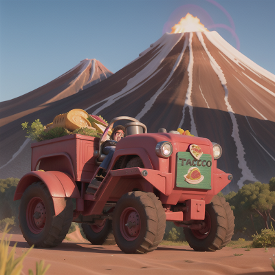 Image For Post Anime, taco truck, invisibility cloak, tractor, tiger, volcano, HD, 4K, AI Generated Art
