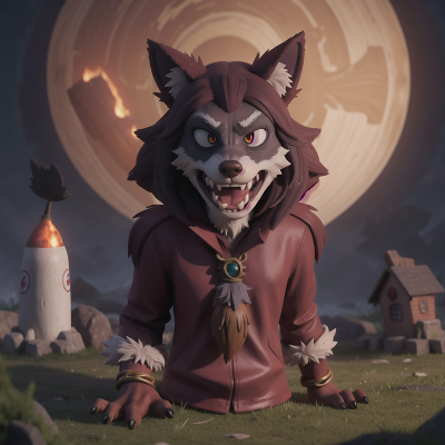 Image For Post Anime, werewolf, cursed amulet, island, rocket, zombie, HD, 4K, AI Generated Art